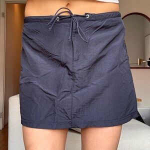 John Galt navy cargo mini skirt
